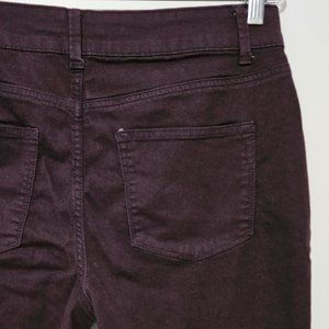 Maurices M Jeans High Rise Size Large x 31 Long Slim Fit Plum Purple Stretch